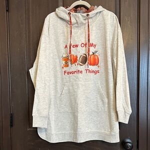 Women’s Gray Hoodie with Autumn Print